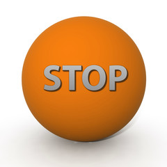 stop circular icon on white background
