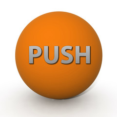 push circular icon on white background