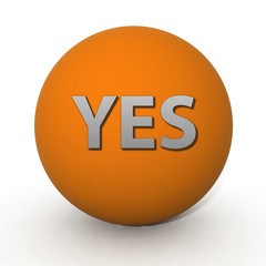yes circular icon on white background