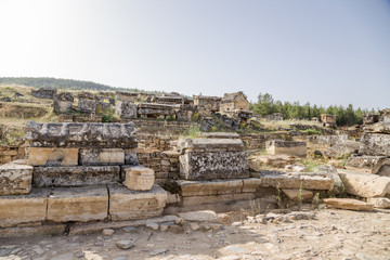 Fototapeta na wymiar Hierapolis. Tombs and sarcophagi in the necropolis