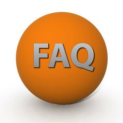 faq circular icon on white background