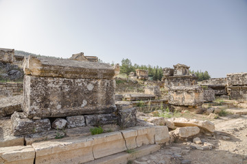 Sarcophagi in the archaeological zone of the necropolis