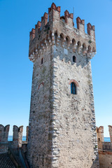 Fototapeta na wymiar Castello Scaligero, built in XIV century, Lake Garda, Sirmione,