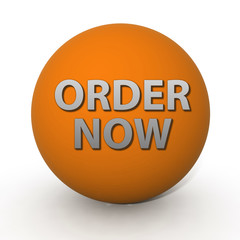 Order now circular icon on white background