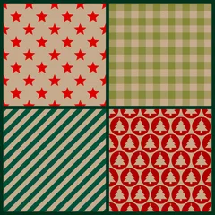 4 Seamless Pattern Christmas Brown Paper Red/Green © Jan Engel