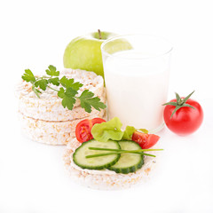 cereal cracker with milk glass