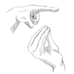Set of sketch hands.