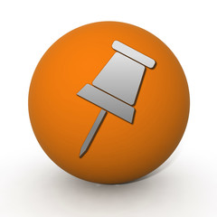 Safety pin circular icon on white background