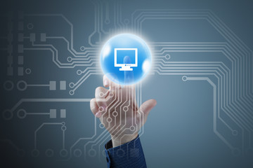 Man pushing icon