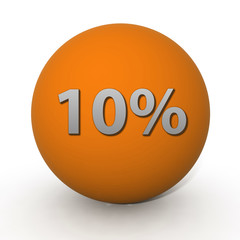 Ten percent circular icon on white background