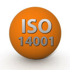 Iso 14001 circular icon on white background