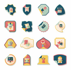 shopping sticker banner flat design background set, eps10