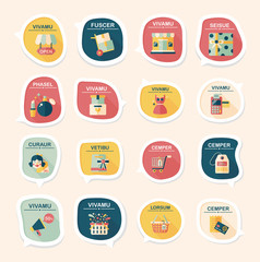 shopping speech bubble flat design background set, eps10