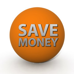 Save money circular icon on white background