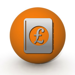 pound money book circular icon on white background