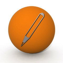 Pencil circular icon on white background