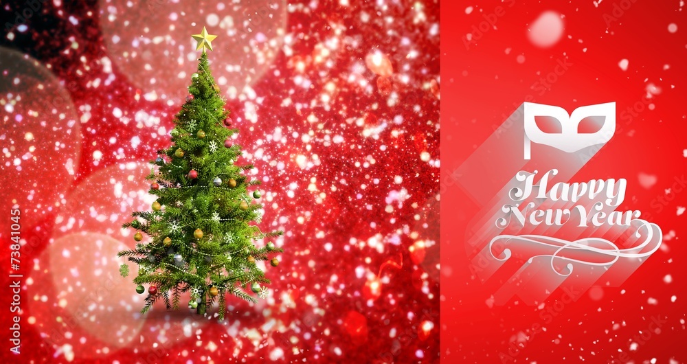 Poster Composite image of snow falling
