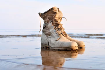 Foto op Plexiglas Boots with a shoelaces © styf