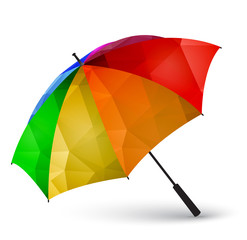 Colored umbrella made of polygonal effect
