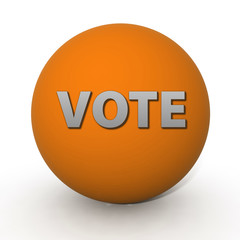 Vote circular icon on white background
