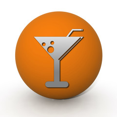 Drink circular icon on white background