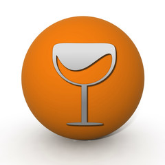 Wine circular icon on white background
