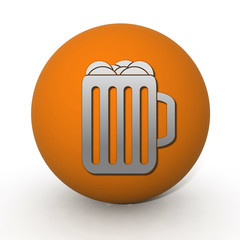 Beer circular icon on white background