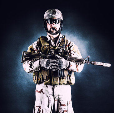 Bearded special forces soldier