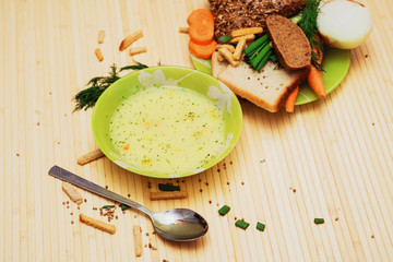 soup with rye bread