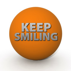 Keep smiling circular icon on white background
