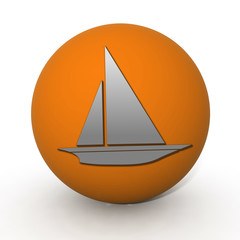 Boat circular icon on white background