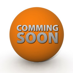 Coming soon circular icon on white background