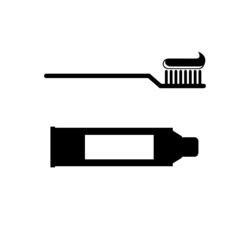 toothbrush and toothpaste vector.