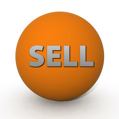 Sell circular icon on white background