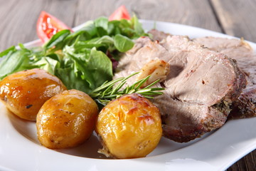 roasted pork with vegetables