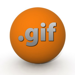 .gif circular icon on white background