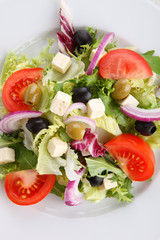 Vegetable salad with cheese