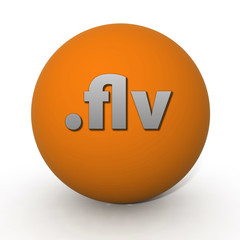 .flv circular icon on white background