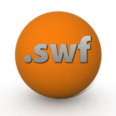 .swf circular icon on white background