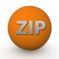 ZIP circular icon on white background