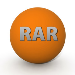 RAR circular icon on white background