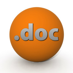 .doc circular icon on white background