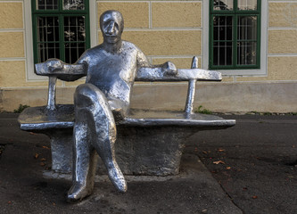 Metal statue of Antun Gustav Matos
