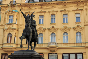 Ban Jelacic monument on central city square