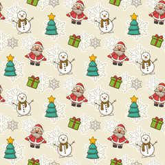 Vector Happy New Year and Merry Christmas pattern