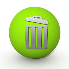 trash can circular icon on white background