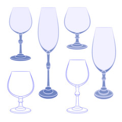 Champagne wineglass vector