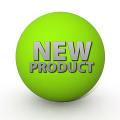new product circular icon on white background