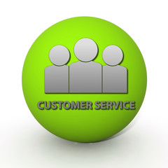 Customer service circular icon on white background