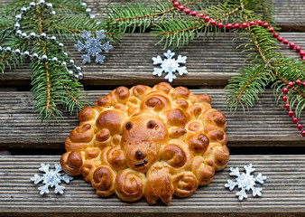 Buns brioche in shape of sheep